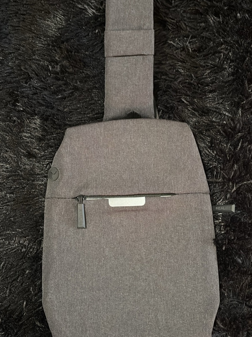 RealHer Gray Sling Belt Bag - Tech-Friendly Crossbody